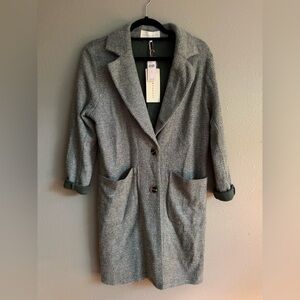 NWT French Mauve Anthropologie Sage Green Long Blazer